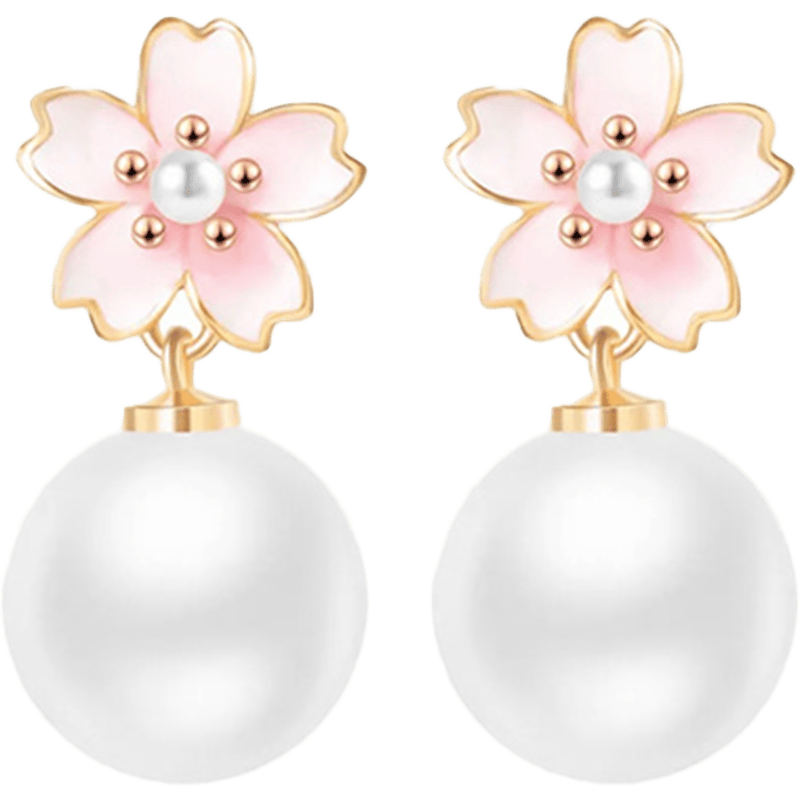 花的柔美——周百福樱花珍珠耳环开元棋牌为她的耳边增添一抹樱